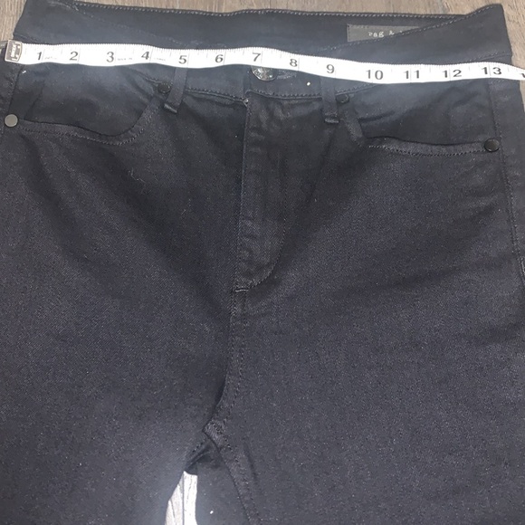 Rag & Bone NWT Bilbury Ankle Cigarette Metallic Hem Jean Size 25 Black/Gold - Picture 13 of 14